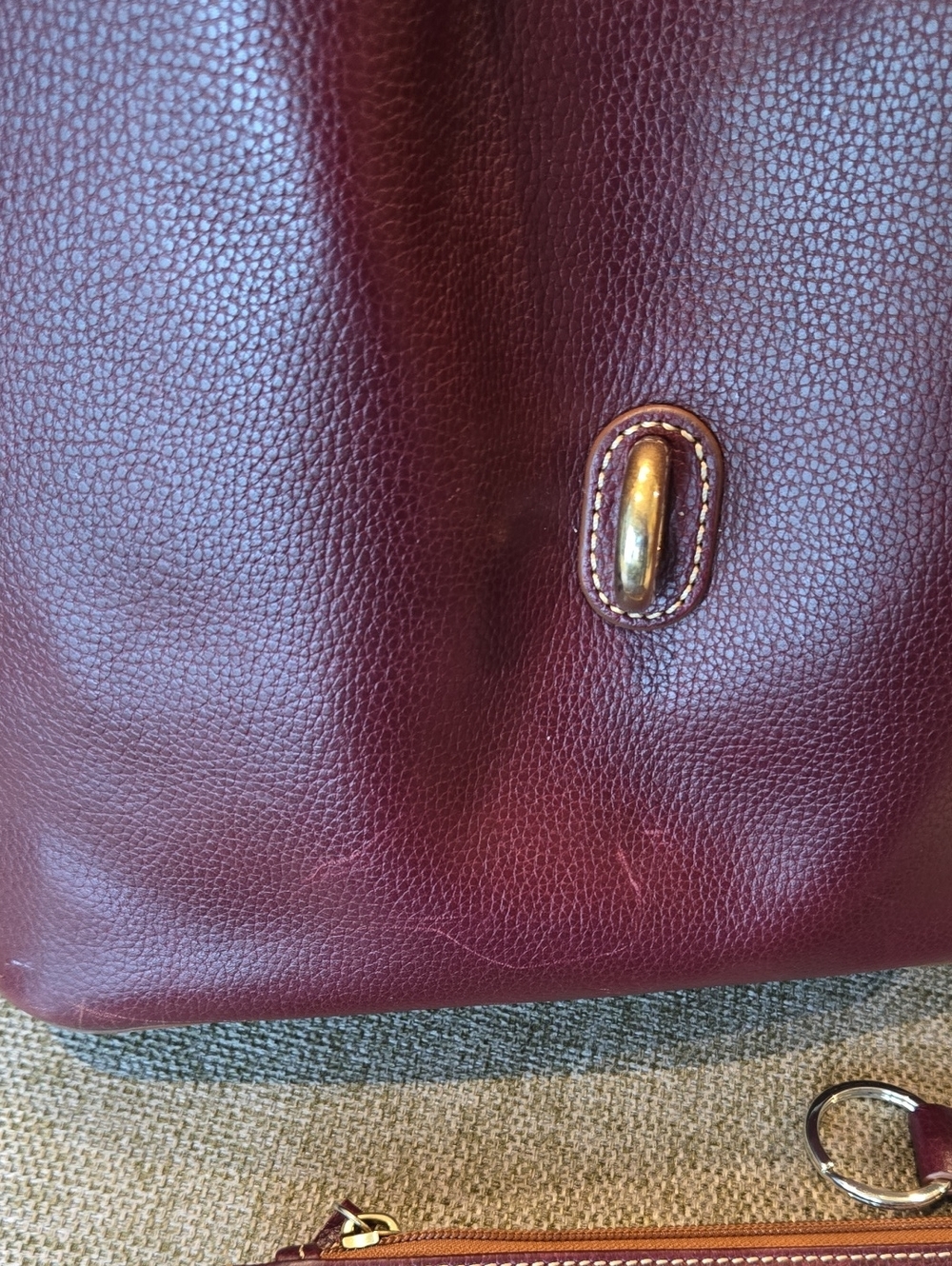 Dooney & Bourke Burgundy Lilly Leather Bucket Bag - Picture 11 of 14